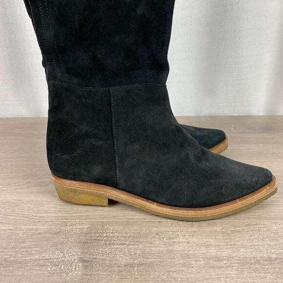 Free People Black Suede Leather Banks Over The Knee Boots Sz.40(US 9.5) NWOB - Picture 7 of 16